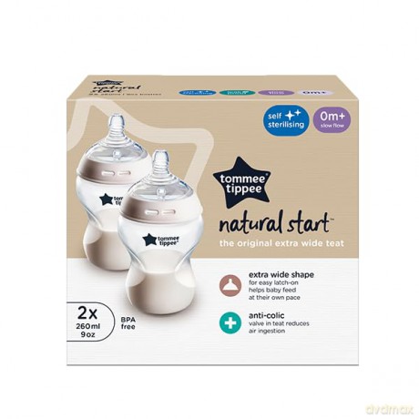 TOMMEE TIPPEE Zestaw 2 butelek 260 ml CTN 42252090