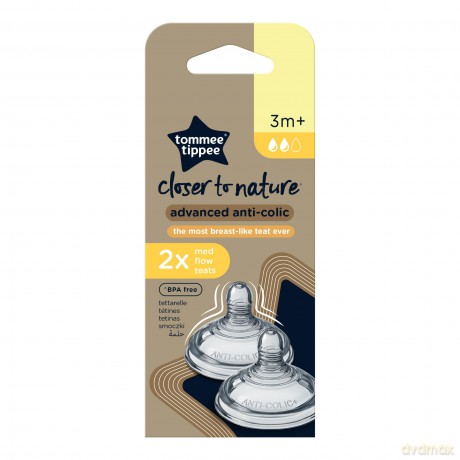 TOMMEE TIPPEE Zestaw 2 smoczków MID FLOW AAC CTN TTP 42112852