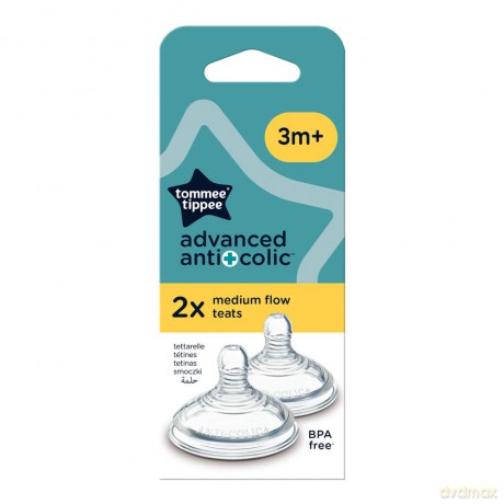 TOMMEE TIPPEE Zestaw 2 smoczków MID FLOW AAC CTN TTP 42112852