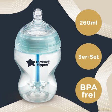 TOMMEE TIPPEE Zestaw 3 butelek 260 ml AAC TTP 422746