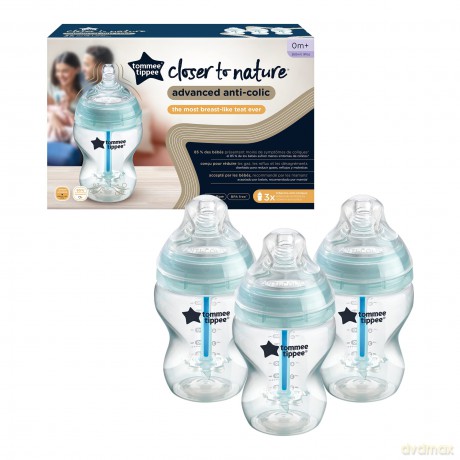 TOMMEE TIPPEE Zestaw 3 butelek 260 ml AAC TTP 422746