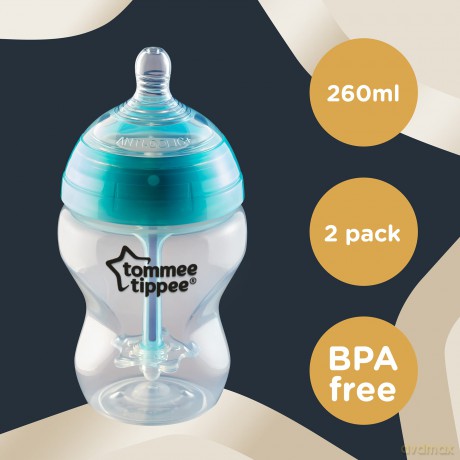 TOMMEE TIPPEE Zestaw2 butelek260 ml SLOW FLOW AAC TTP 42252586