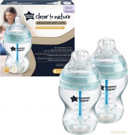 TOMMEE TIPPEE Zestaw2 butelek260 ml SLOW FLOW AAC TTP 42252586