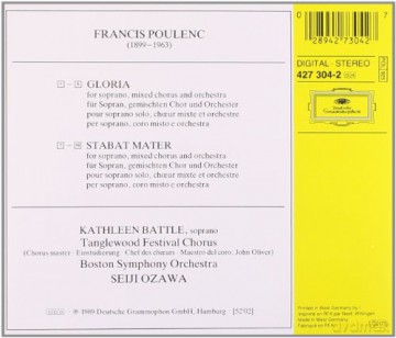 Ozawa,Battle,Boston Sym.Orch.: Poulenc-Gloria,Stabat Mater [CD]
