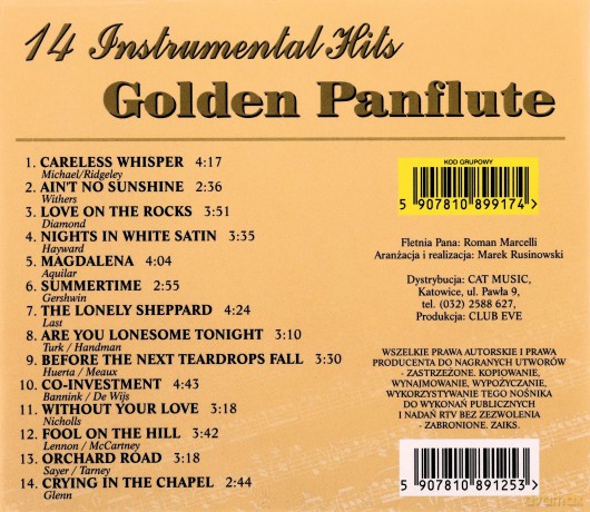 Golden Panflute 14 Instrumental Hits [CD]