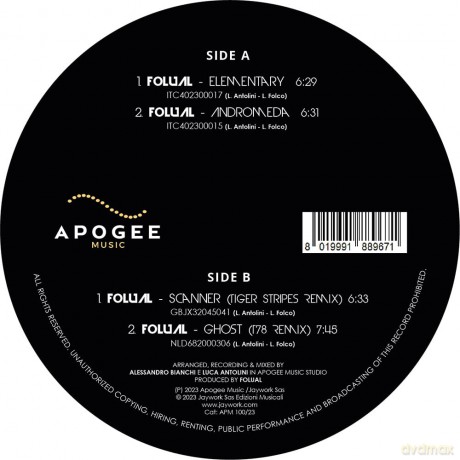 Folual: Apogee Music 001 [Winyl]