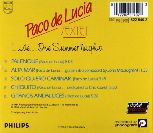 Lucia Paco De: Live... One Summer Night [CD]