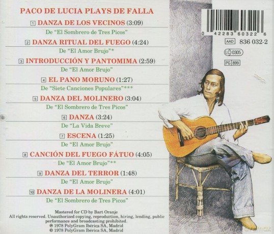 Paco De Lucia: Paco De Lucia Plays De Falla [CD]