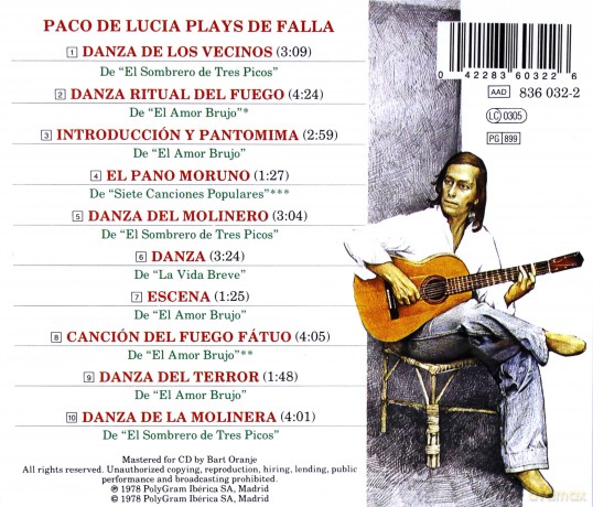 Paco De Lucia: Paco De Lucia Plays De Falla [CD]