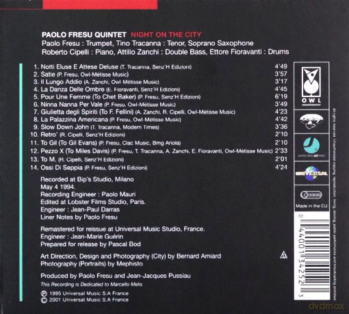 Paolo Fresu: Night On The City [CD]