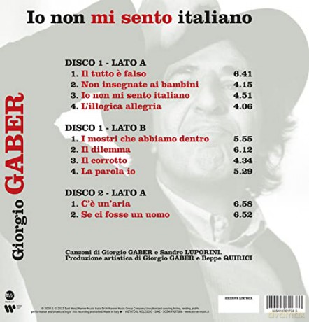 Giorgio Gaber: Io Non Mi Sento Italiano [2xWinyl]