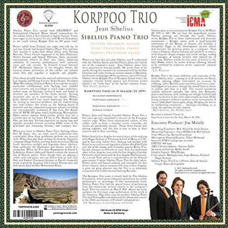 Sibelius Piano Trio: Korppoo Trio (Jean Sibelius) [Winyl]