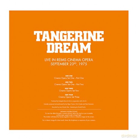 Tangerine Dream: Live At Reims Cinema Opera (September 23rd, 1975) (Cloudy Orange + Cloudy Blue) (Rsd 2022) [Winyl]