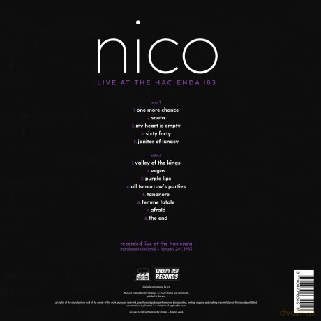 Nico: Live At The Hacienda '83 (Clear Purple Vnyl) (Rsd 2022) [Winyl]