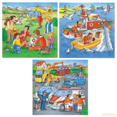 RAVENSBURGER 3x49 el. Ratownicy [PUZZLE]