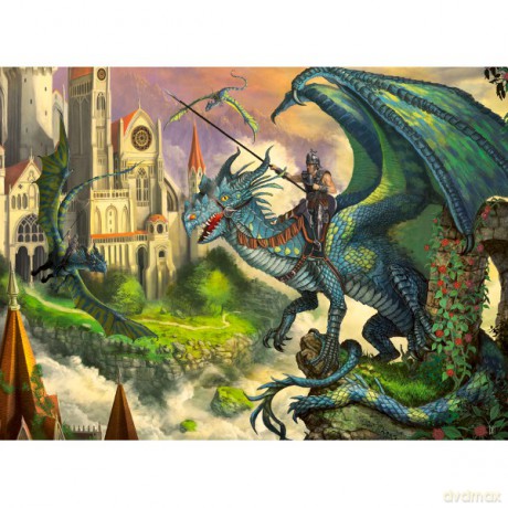 RAVENSBURGER 100 el. XXL Jeździec Na Smoku [PUZZLE]