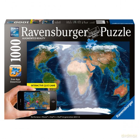 RAVENSBURGER 1000 el. Satelitarna Mapa Świata [PUZZLE]