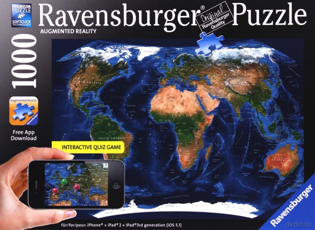 RAVENSBURGER 1000 el. Satelitarna Mapa Świata [PUZZLE]