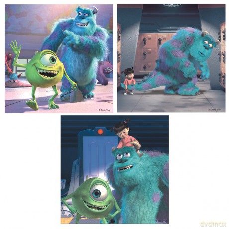 RAVENSBURGER 3x49 Disney Potwory [PUZZLE]