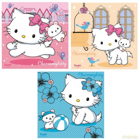 RAVENSBURGER 3x49 El. Czarująca Kitty [PUZZLE]