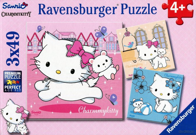 RAVENSBURGER 3x49 El. Czarująca Kitty [PUZZLE]