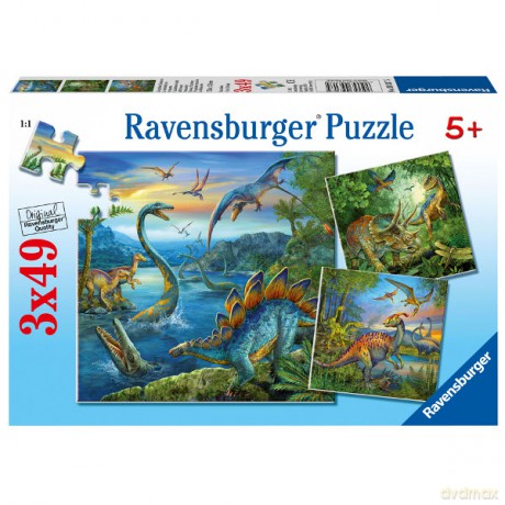 RAVENSBURGER 3x49 el. Dinozaury [PUZZLE]