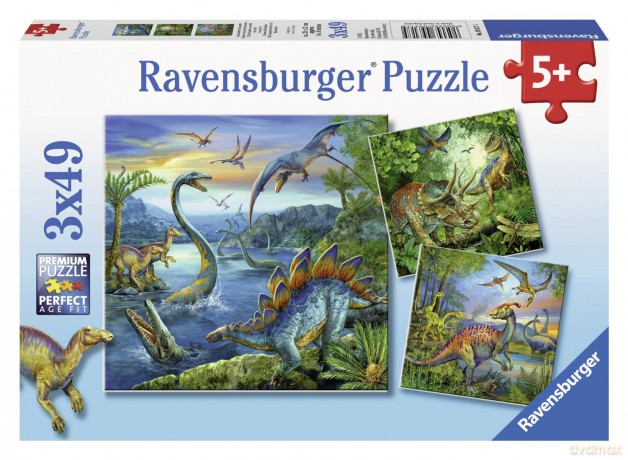 RAVENSBURGER 3x49 el. Dinozaury [PUZZLE]
