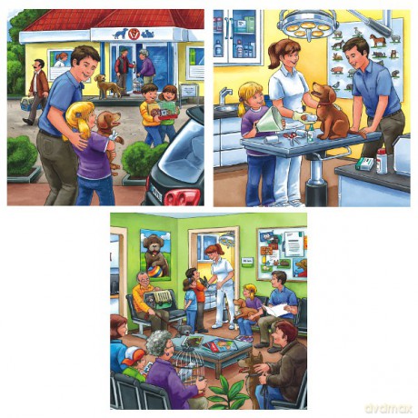 RAVENSBURGER 3x49 El. Gabinet Weterynarii [PUZZLE]