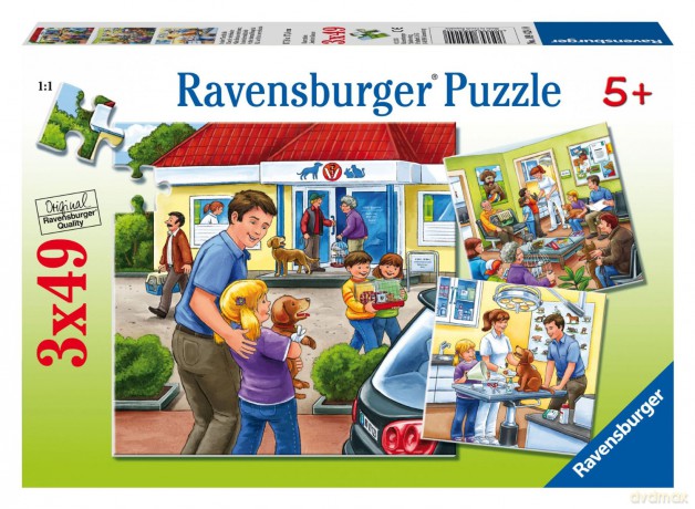 RAVENSBURGER 3x49 El. Gabinet Weterynarii [PUZZLE]