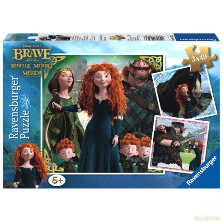 RAVENSBURGER 3x49 El. Merida Waleczna [PUZZLE]