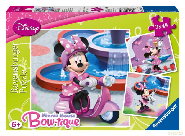 RAVENSBURGER 3x49 el. Minnie W Parku [PUZZLE]