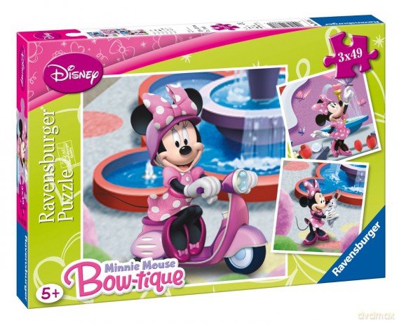 RAVENSBURGER 3x49 el. Minnie W Parku [PUZZLE]