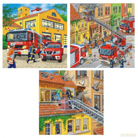 RAVENSBURGER 3x49 El. Straż Pożarna [PUZZLE]