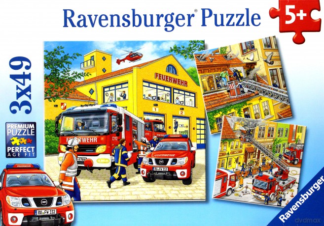 RAVENSBURGER 3x49 El. Straż Pożarna [PUZZLE]