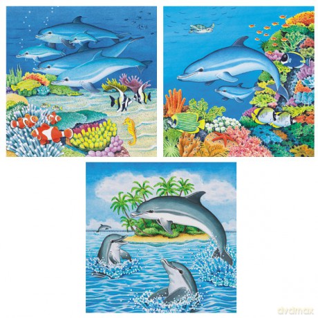 RAVENSBURGER 3x49 El. Świat Delfinów [PUZZLE]