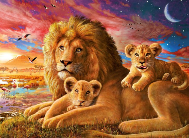 RAVENSBURGER 500 el. Rodzina Lwów [PUZZLE]