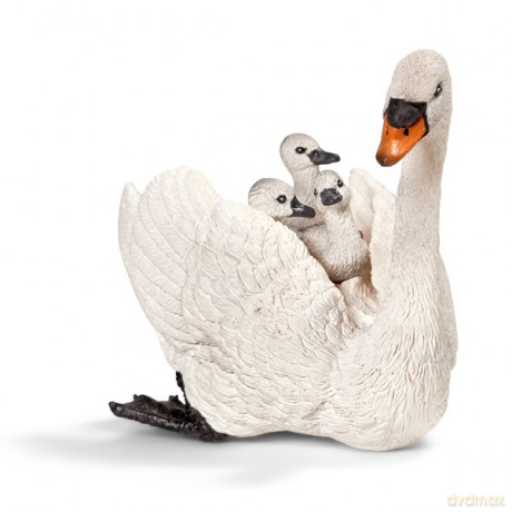 Schleich Biały Łabędź Z Młodymi New 2013 [FIGURKA]