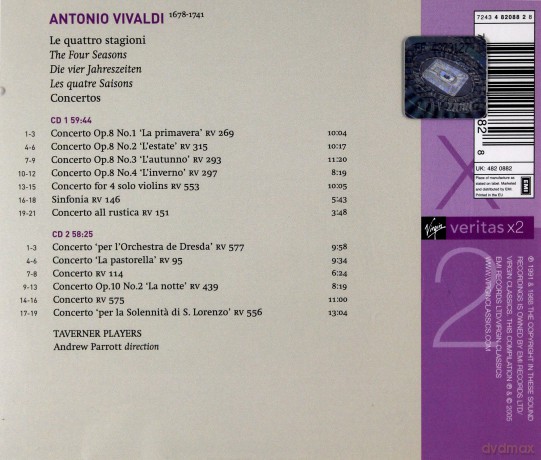 Parrott/Taverner Players: Virgin De V. - Meastro De\'concerti, 4 Se [2CD]