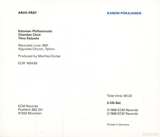 Part Arvo: Kanon Pokajanen [2CD]