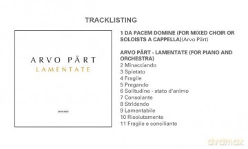 Part Arvo: Lamentate [CD]