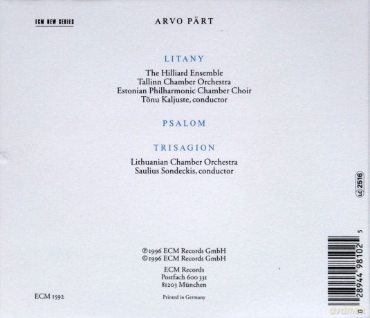 Part Arvo: Part Arvo:Litany [CD]