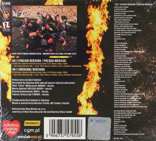 Sabaton: 40:1 Polish Version limitowany singiel [CD]