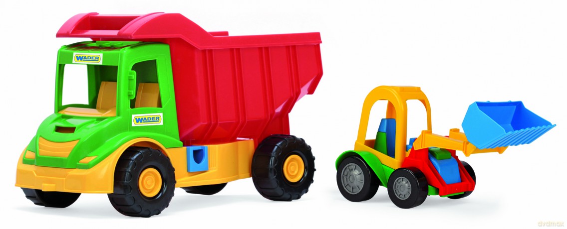 Auto plastikowe 38cm Wader 32210 multi truck+koparka [ZABAWKA]