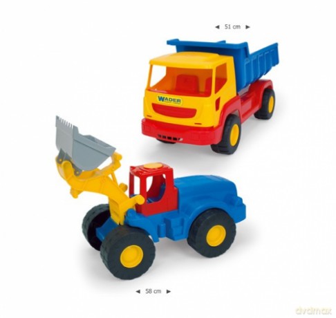 Auto plastikowe 55cm Wader 32400 wywrotka/koparka (wybór losowy) [ZABAWKA]
