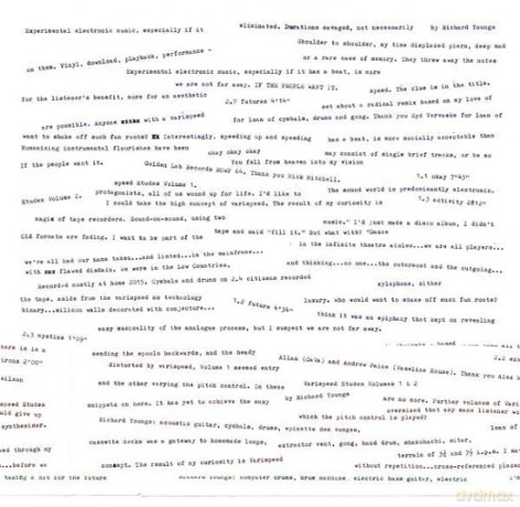 Richard Youngs: Varispeed Etudes [Winyl]