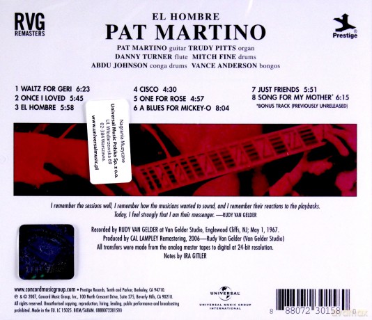 Pat Martino: El Hombre (Remasters) (RVG) [CD]