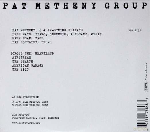 Pat Metheny Group: American Garage (Touchstones) (Eco style) [CD]