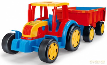 Traktor plastikowy 85cm Wader 66100 z przyczepa [ZABAWKA]
