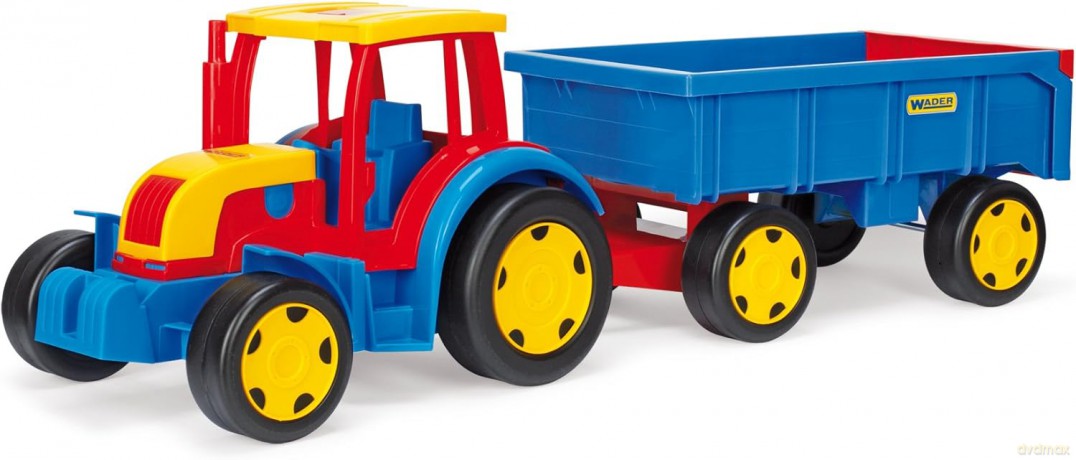 Traktor plastikowy 85cm Wader 66100 z przyczepa [ZABAWKA]