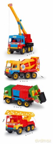 Auto plastikowe 30cm Wader 32001 middle truck mix [ZABAWKA]